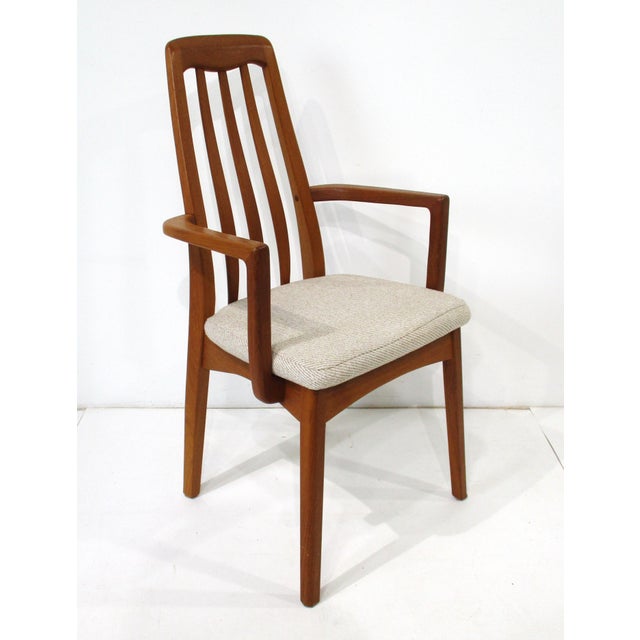 Dyrlund Teak Upholstered Dining Chairs 2 Arm 2 Sides in the Style of Danish Modern For Sale - Image 4 of 17