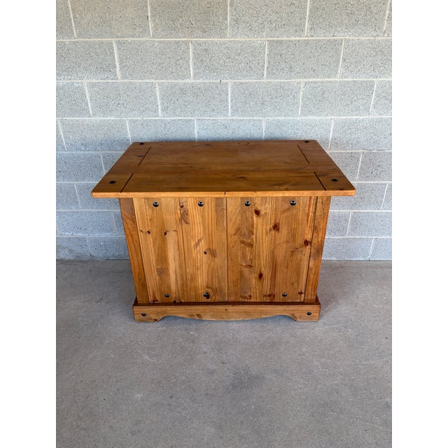 Mid 20th Century Rustic Knotty Pine Drop Leaf Bar W/Wine Rack For Sale - Image 18 of 18