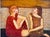 "Confidantes" is a poignant oil and mixed-media painting done on a heavily textured cotton canvas. It portrays two young...