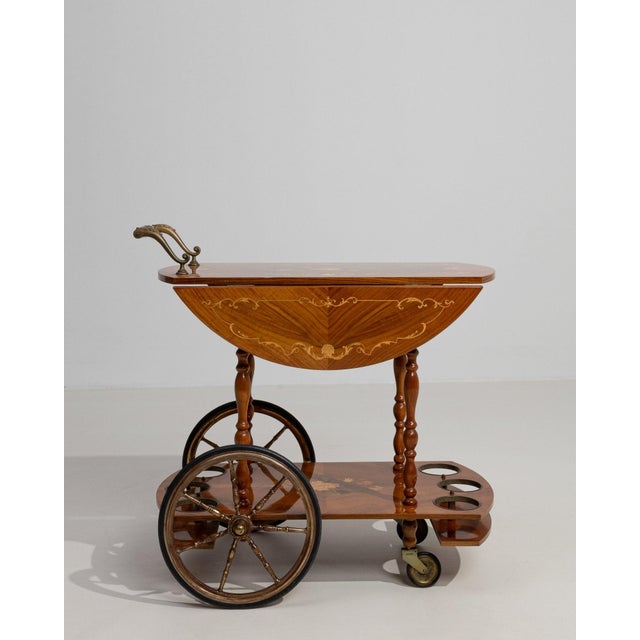French Mid 20th Century France Brown Wood Bar Carts & Dry Bars For Sale - Image 3 of 10