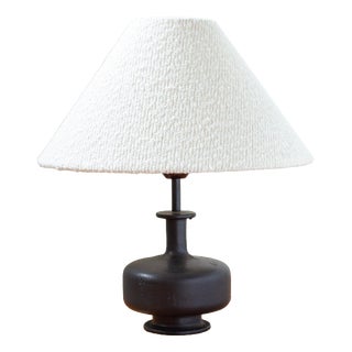 Scandinavian Brutalist Cast Iron Table Lamp, 1960s For Sale