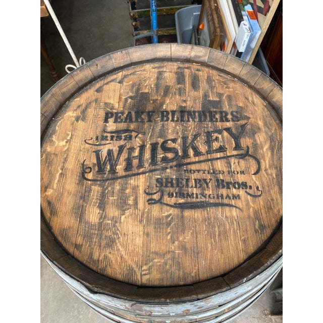 Vintage Peaky Blinders Irish Whiskey Oak Stave Barrel For Sale In Denver - Image 6 of 12