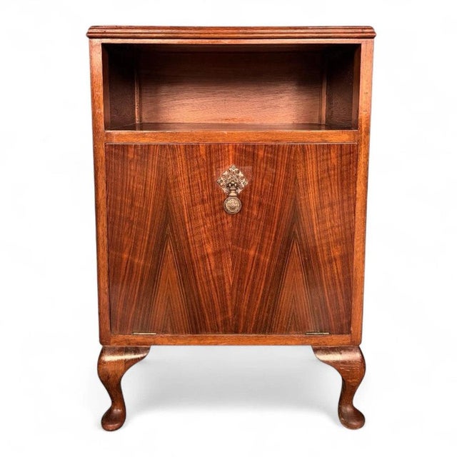 Art Deco Walnut Cabinet with Brass Handle, 1940s For Sale - Image 9 of 9