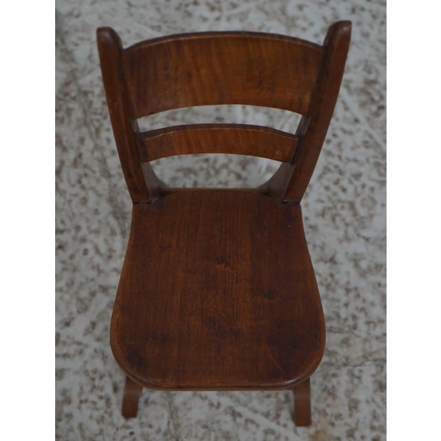 Antique Tiger Maple 3 Piece Doll Size Country Bed & Furniture For Sale - Image 9 of 12