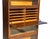 Late 19th Century Antique Arts & Crafts Four Section Tiger Oak Lyre Carved Barrister Bookcase For Sale - Image 5 of 11