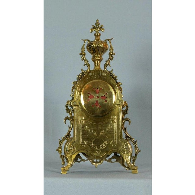 Vintage Brass Mantel Clock with Franz Hermle Movement from Robert Grant, London, 1960s For Sale - Image 4 of 13