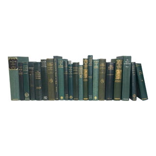 Decorative Books - Vintage Hunter Books - Green Books by the Foot For Sale