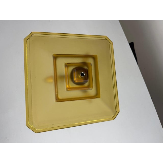 Art Deco Verrerie Dart Amber Molded Glass Pendant Light by Degue, France, 1930 For Sale - Image 10 of 18