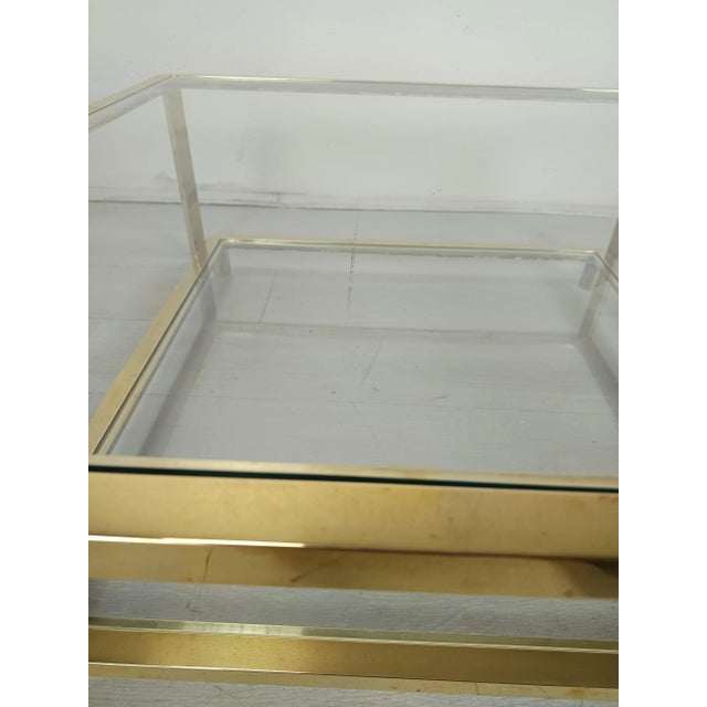 Modernist Golden Brass Coffee Table, 1970s For Sale - Image 14 of 17