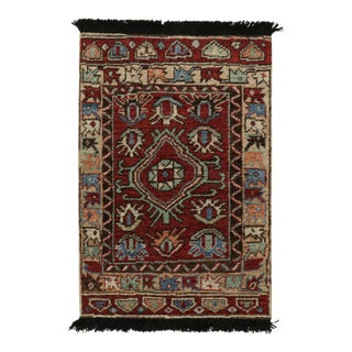 2010s Rug & Kilim’s Antique Tribal Style Rug in Red With Geometric Patterns For Sale