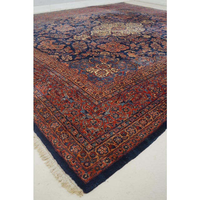 19th Century Antique Persian Sarouk Farahan Room Size Rug Approx. 12 X 13 For Sale - Image 5 of 12