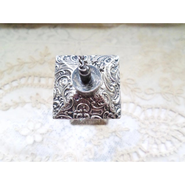 Rococo Late 19th Century Antique Sterling Silver Ornate and Etched Crystal Cigar Lighter For Sale - Image 3 of 10