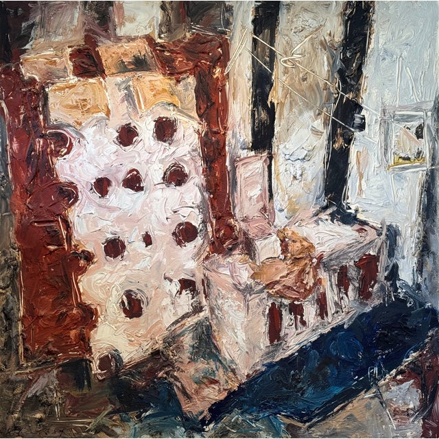 A painting on canvas of thick impasto. Signed and dated lower left H. K. Ernst 84. Hedi K. Ernst lives and works in...