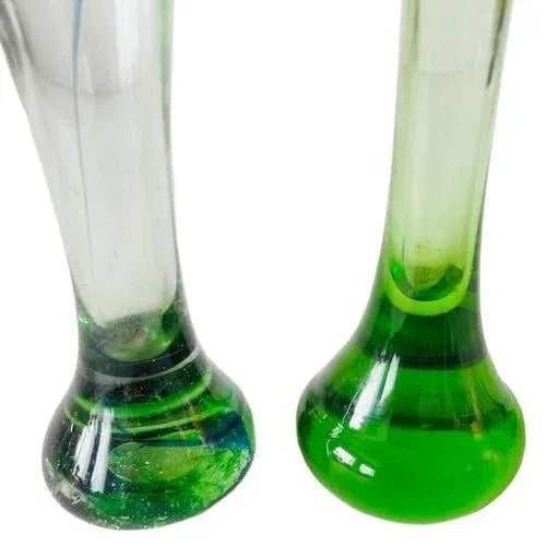 Mid-Century Modern Green Murano Glass Vases, 1950s, Set of 2 For Sale - Image 3 of 8