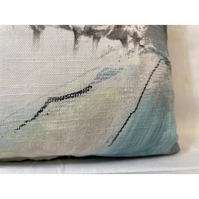 Textile 16" Square Decorative Toss Pillow Embellished With a Flock of Grazing Sheep Under the Moon - Made in the U K For Sale - Image 7 of 12