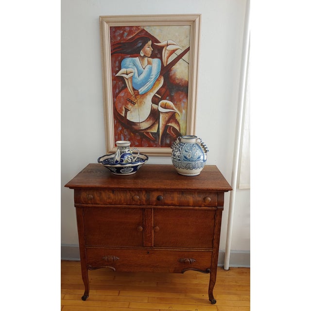 Early 20th Century Diminutive Quarter Sawn Oak Buffet Sideboard For Sale - Image 12 of 12