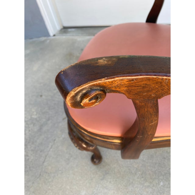 Brown Vintage Philadelphia Queen Anne Armchair - Chinoiserie & Gold Leaf For Sale - Image 8 of 9