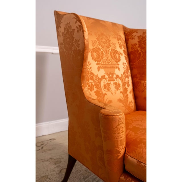 Textile Kittinger Cw-104 Colonial Williamsburg Clawfoot Wing Chair For Sale - Image 7 of 18