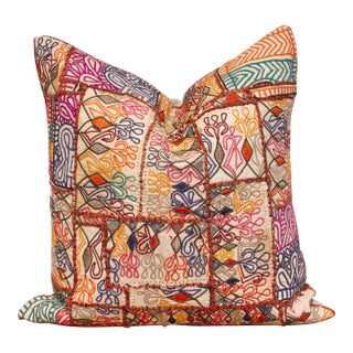 Umber Jaisalmer Patchwork Throw Pillow For Sale