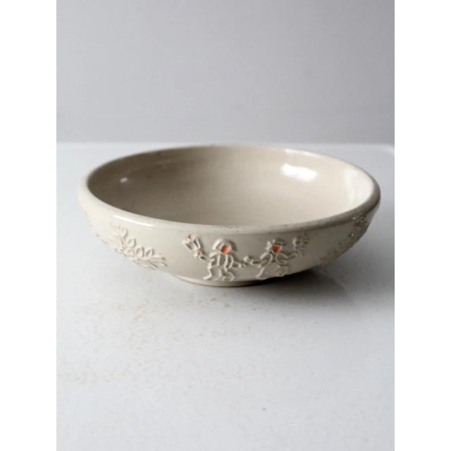 Vintage Red Wing Pottery "Incised Peasant" Bowl For Sale - Image 6 of 10