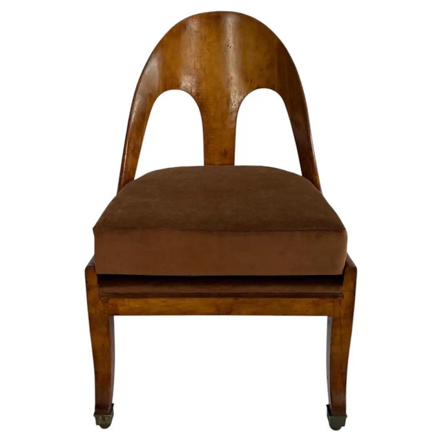 Traditional English Regency Wood Spoon Back Chair in the Style of Michael Taylor for Baker For Sale - Image 3 of 15