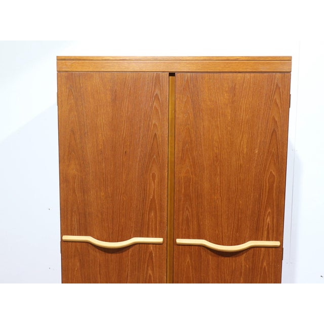 Mid Century Modern Vintage Teak Double Armoire Wardrobe by Stonehill Danish Style For Sale - Image 10 of 13