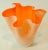 Beautiful Italian Murano Venetian style hand blown orange art glass decorative handkerchief vase. Sculptural handcrafted...