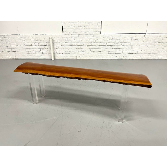 Postmodern Live Edge Bench For Sale - Image 3 of 11
