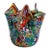 Vintage Italian Murano Style Venetian Blown Art Glass Millefiori Handkerchief Vase For Sale