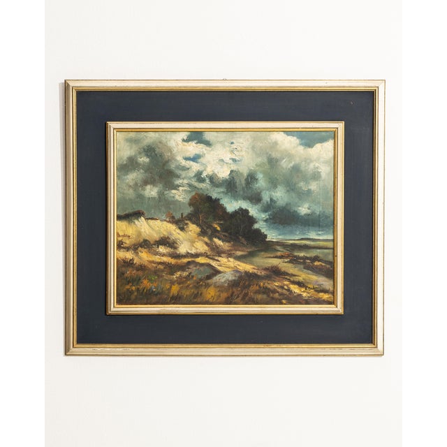 Mid 20th Century Belgium Charcoal Canvas Painting For Sale In Greensboro - Image 6 of 15