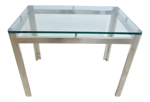 Vintage Mid-Century Aluminum Chrome Floating Side Table