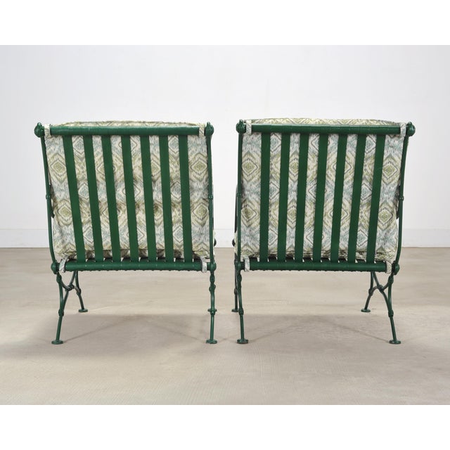 Set of Four o.w. Lee Iron Garden Lounge Chairs and Two Ottomans For Sale - Image 12 of 18