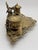 Vintage Ornate Baroque Revival Cast Brass Double Inkwell Desk Set With Porcelain Liners For Sale - Image 12 of 17