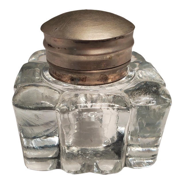 1940's Crystal Inkwell For Sale
