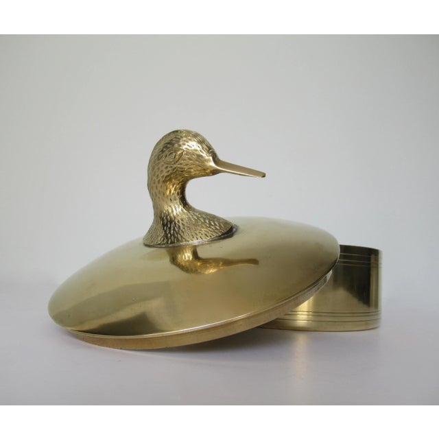1960s Vintage C.1960's Mid-Century Modern Brass Lidded Duck Keepsake Box For Sale - Image 5 of 13