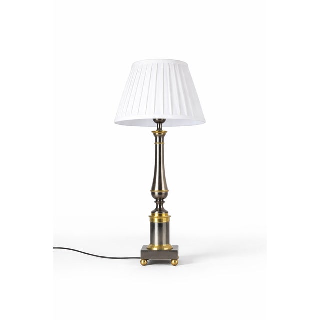 Mid-Century Modern French Table Lamp in Metal and Brass, 1950s For Sale - Image 10 of 10