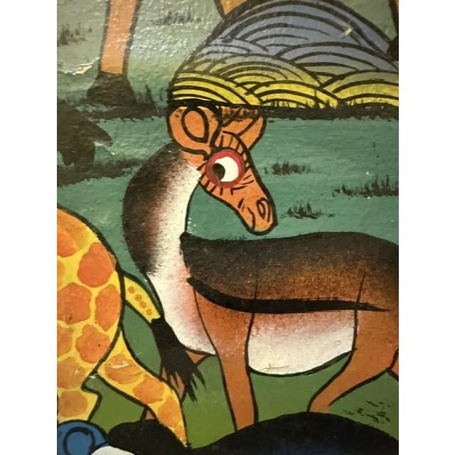1970s Vintage 1970s/1980s Tanzanian Tingatinga School Wildlife Painting – Enamel on Board, 11.5" X 14" For Sale - Image 5 of 17