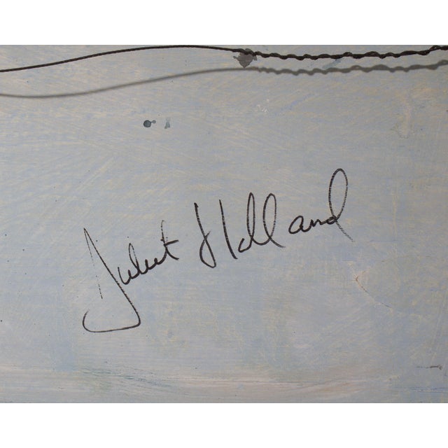 Wood Signed “Blue Encrustation #2” Mixed Media Wall Assemblage by Juliet Holland For Sale - Image 7 of 7