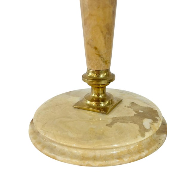 Stone Vintage French Marble & Brass Table Lamp in the Style of Gio Ponti, 1960s For Sale - Image 7 of 18