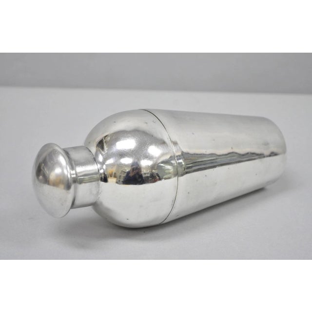 Mid 20th Century Vintage Wiskemann Belgium Art Deco Silver Plated Martini Cocktail Shaker Barware For Sale - Image 5 of 16
