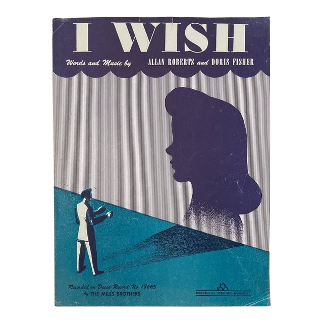 1945 I Wish Sheet Music for Framing For Sale