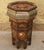 Moroccan Moroccan Octagonal Traditional Metal Inlaid and Cedar Wood Side Table For Sale - Image 3 of 9