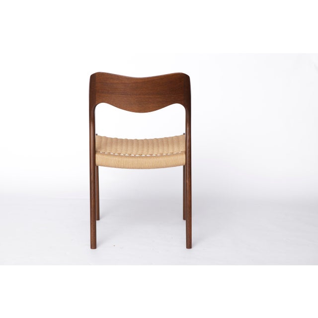 Mid-Century Danish Model 71 Chair in Dark Oak and Cord by Niels Otto (N. O.) Møller for J.L. Møllers, 1960s For Sale - Image 4 of 10