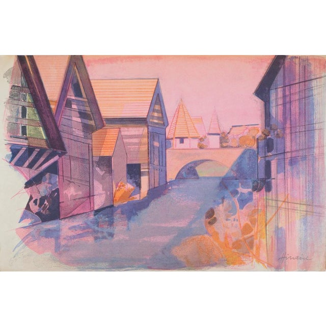 Camille Hilaire, La Weiss à Kaysersberg, Lithograph For Sale - Image 6 of 6