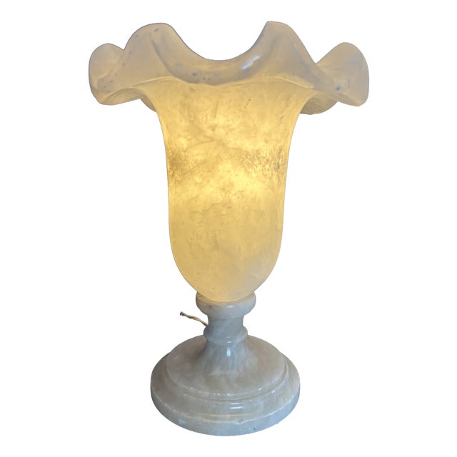 Vintage Alabaster Table Lamp, 1920s For Sale