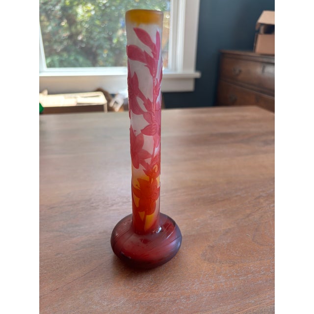 Emile Galle Late 19th Century Gorgeous Multi-Layered Emile Galle Signed Stick Vase For Sale - Image 4 of 7