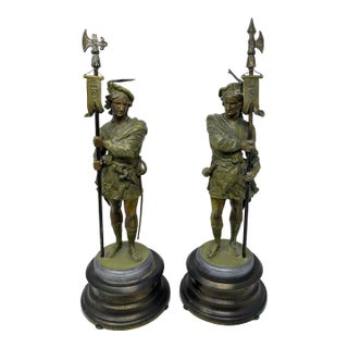 Late 19th - Early 20th Century Renaissance Style Italian Spelter Guards For Sale