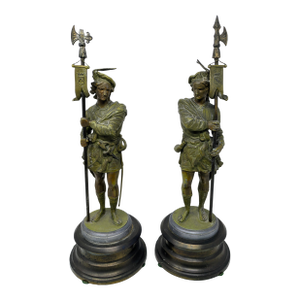 Late 19th - Early 20th Century Renaissance Style Italian Spelter Guards