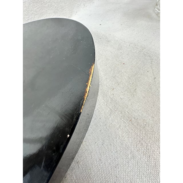 Vintage Hand-Painted Black Lacquer Oval Tole Serving Tray With Citrus Fruit For Sale In New Orleans - Image 6 of 11