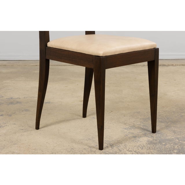 Brown 1930s French Art Deco Mahogany Side Chair W/ Cream Leather For Sale - Image 8 of 18